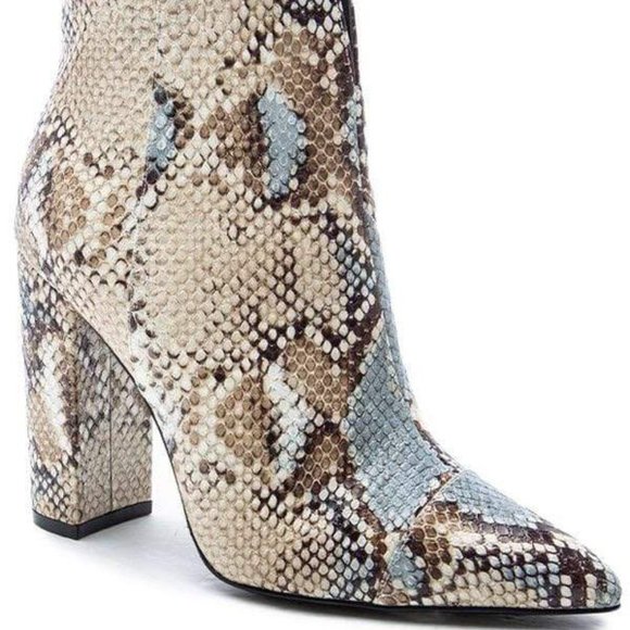 JUST KEEP WALKING SNAKE PRINT BOOTIES-STONE/BROWN - Picture 2 of 2